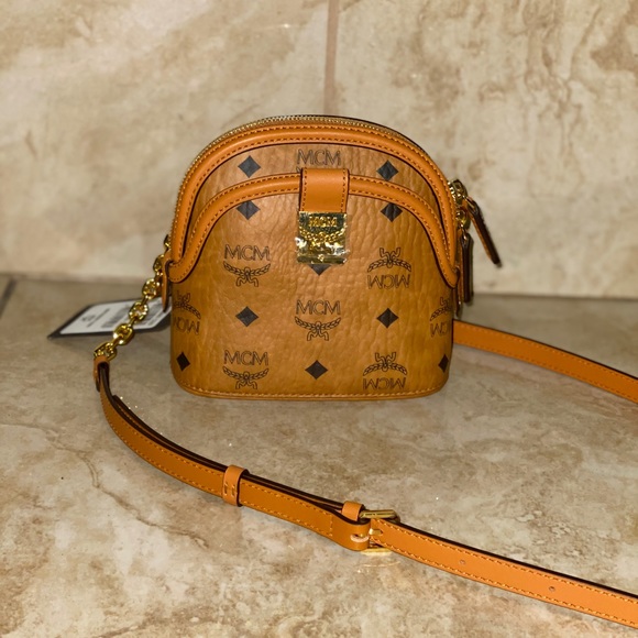 NEW! MCM Mini Anna Visetos Canvas Crossbody Bag - Picture 4 of 16